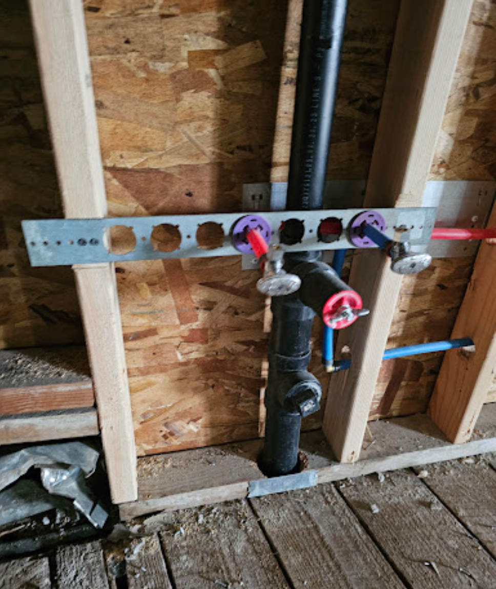 Plumbing setup during structural bathroom remodeling