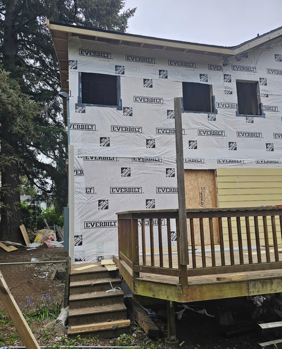 Backyard view of the remodelation process