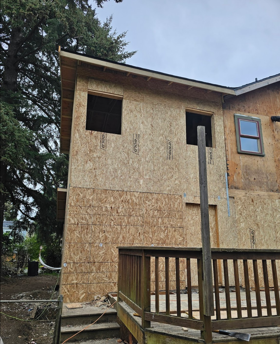 Framing and siding preparation for upper floor renovation