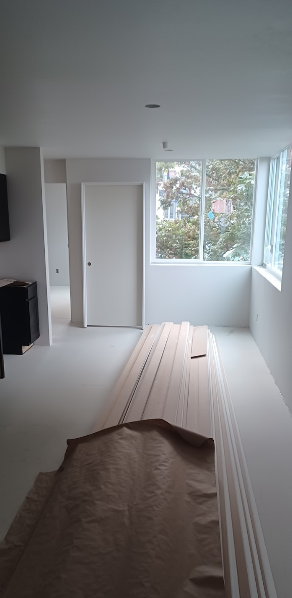 Bright modern room prepped for flooring installation