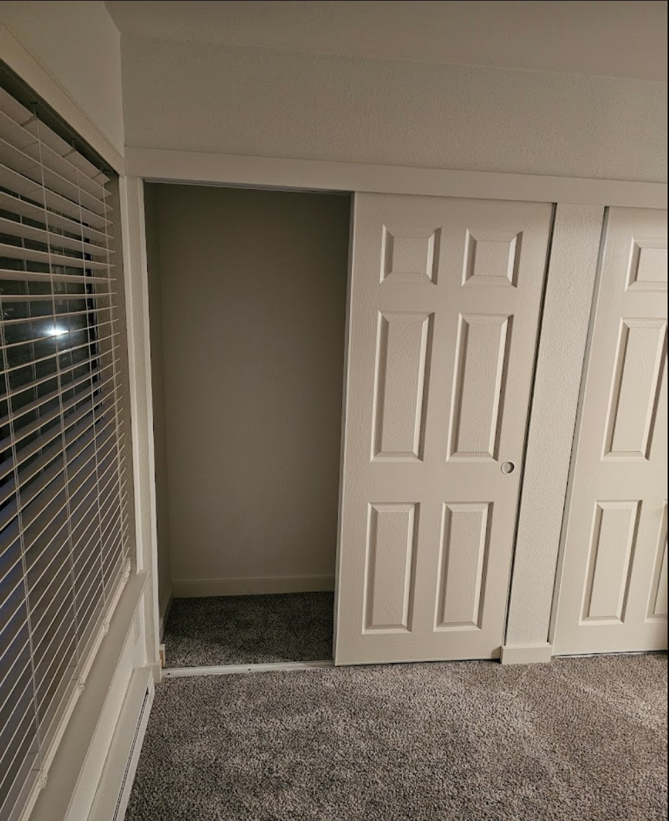 Closet space added with functional sliding doors