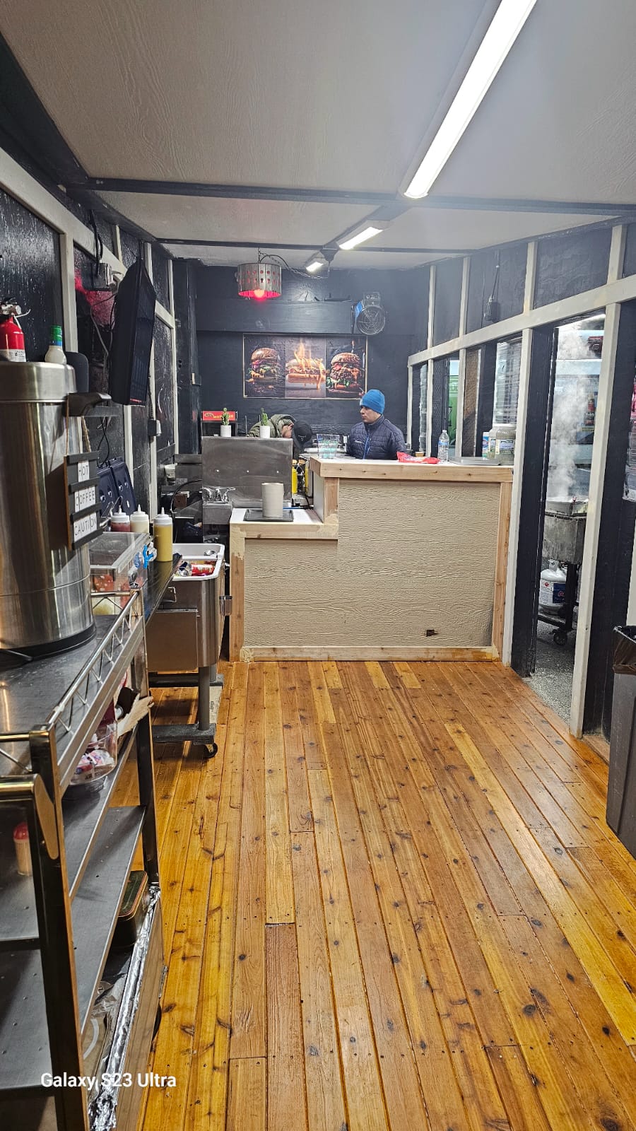 Wide view of the remodeled kitchen layout